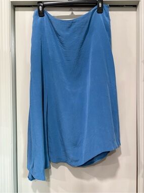 Lafayette 148 New York Sky-Blue Asymmetric Silk-Blend Skirt